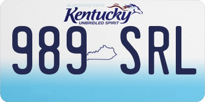 KY license plate 989SRL