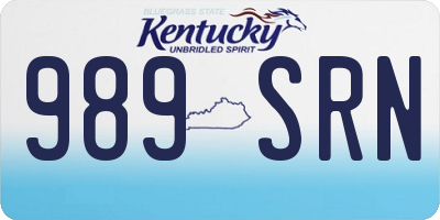 KY license plate 989SRN