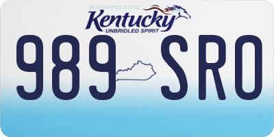 KY license plate 989SRO
