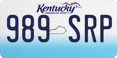 KY license plate 989SRP