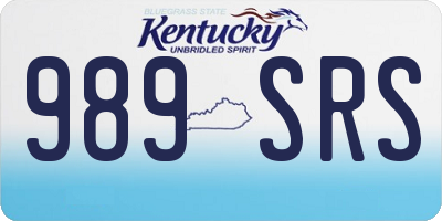 KY license plate 989SRS
