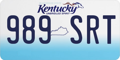 KY license plate 989SRT