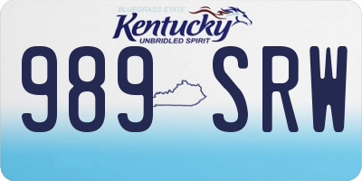 KY license plate 989SRW