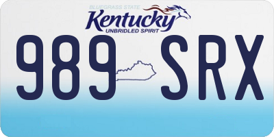 KY license plate 989SRX
