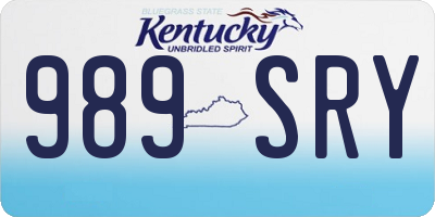 KY license plate 989SRY