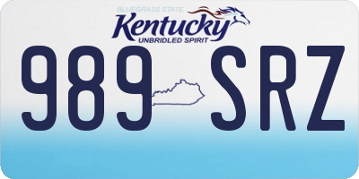 KY license plate 989SRZ