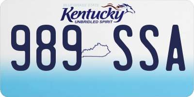 KY license plate 989SSA