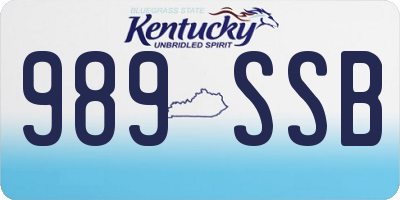 KY license plate 989SSB
