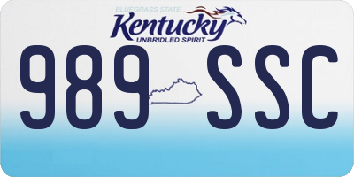 KY license plate 989SSC