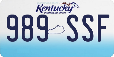 KY license plate 989SSF