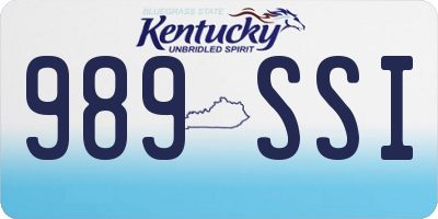 KY license plate 989SSI