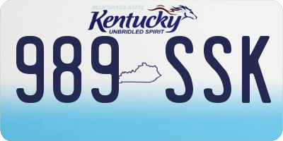 KY license plate 989SSK