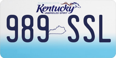 KY license plate 989SSL
