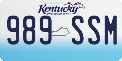 KY license plate 989SSM