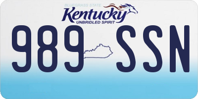 KY license plate 989SSN