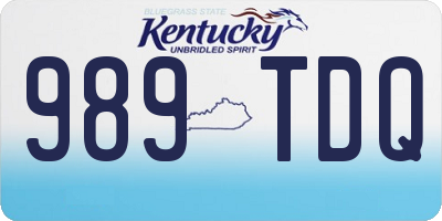 KY license plate 989TDQ