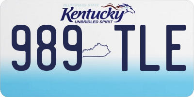 KY license plate 989TLE