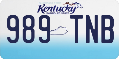 KY license plate 989TNB