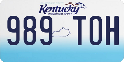 KY license plate 989TOH