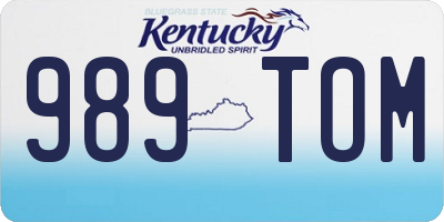 KY license plate 989TOM