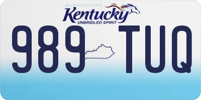 KY license plate 989TUQ