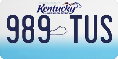KY license plate 989TUS