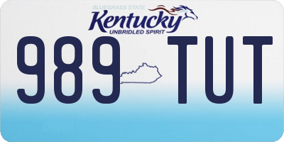 KY license plate 989TUT
