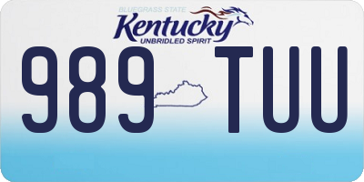 KY license plate 989TUU