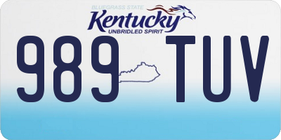 KY license plate 989TUV