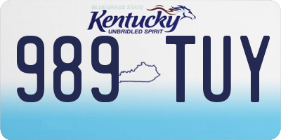 KY license plate 989TUY