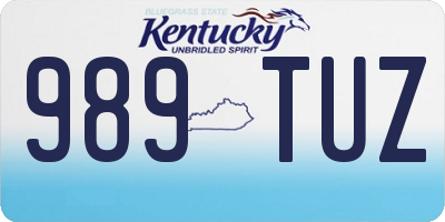 KY license plate 989TUZ