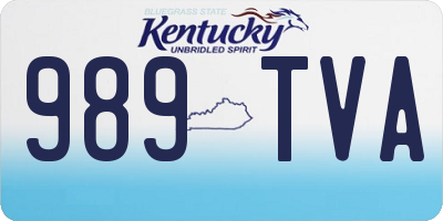 KY license plate 989TVA