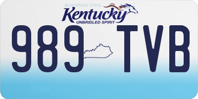 KY license plate 989TVB