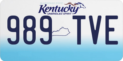 KY license plate 989TVE