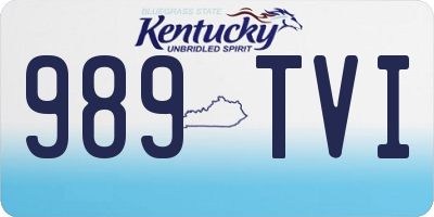 KY license plate 989TVI