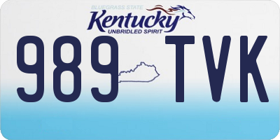 KY license plate 989TVK