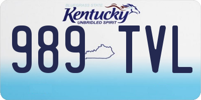 KY license plate 989TVL