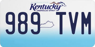 KY license plate 989TVM
