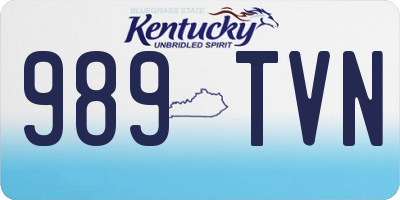KY license plate 989TVN