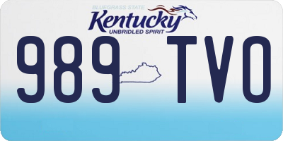 KY license plate 989TVO