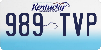 KY license plate 989TVP
