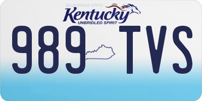 KY license plate 989TVS