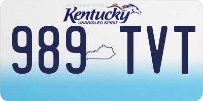 KY license plate 989TVT