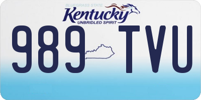 KY license plate 989TVU