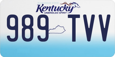 KY license plate 989TVV