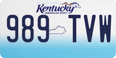 KY license plate 989TVW
