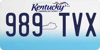 KY license plate 989TVX