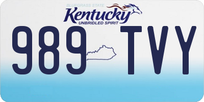 KY license plate 989TVY