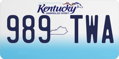 KY license plate 989TWA
