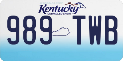 KY license plate 989TWB